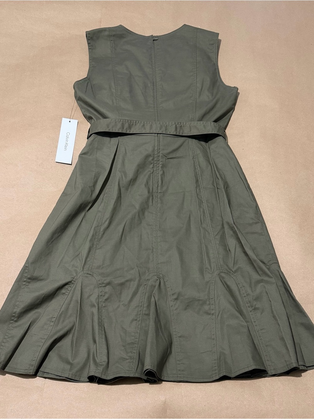 Olive Green Calvin Klein Dress - Picture 5 of 9